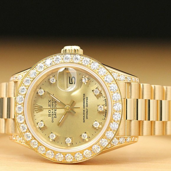 Rolex President 18k Datejust Ladies Watch w/ factory box and hang tag!!!